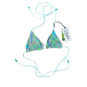 Women's Green and Blue Bikini